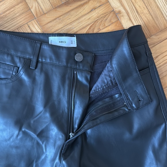 MANGO leather effect high waist pants - Picture 2 of 5